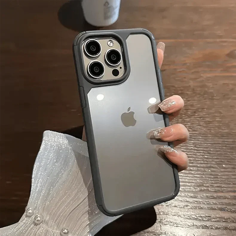 Military Style Clear Hard Case for iPhone 15 Pro Max iPhone 15 Pro Max grey Cases & Covers