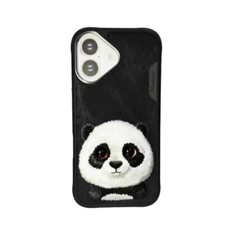 Nimmy 3D Embroided Hard Case for iPhone 16 iPhone 16 Black Panda Cases & Covers