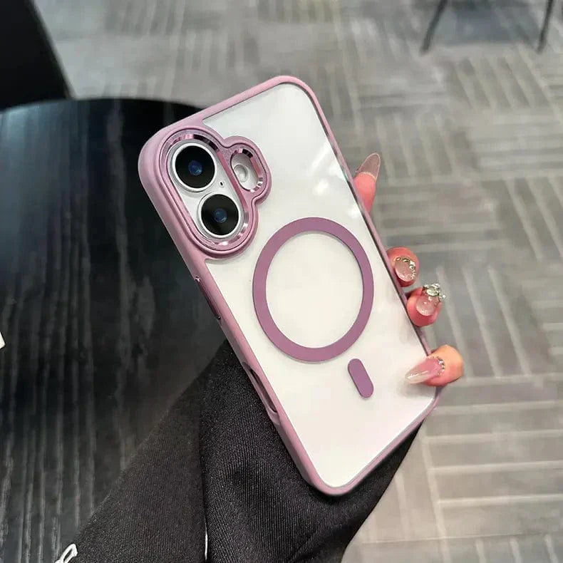 Metal Keys Magsafe Hard Back Soft Edge Case for iPhone 16 Pro iPhone 16 Pro with magsafe purple Cases & Covers