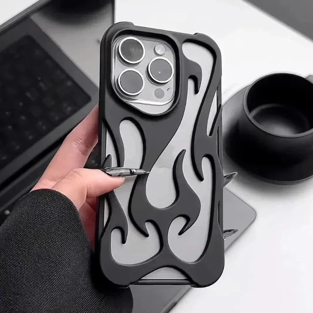 Hollow Flame Soft Case for iPhone 15 Pro Max iPhone 15 Pro Max Matte black Cases & Covers
