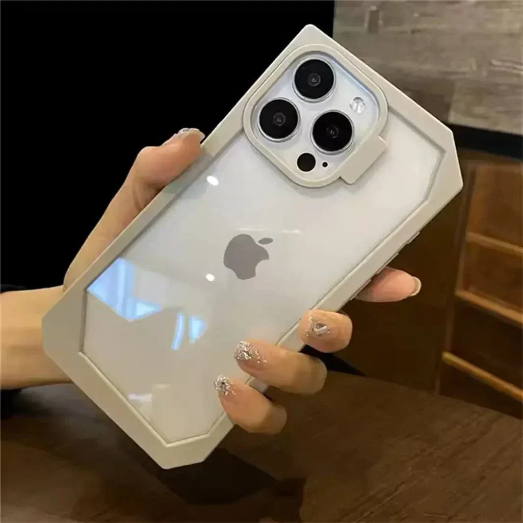 Irregular Border Back Clear Hard Case for iPhone 14 iPhone 14 natural titanium Cases & Covers