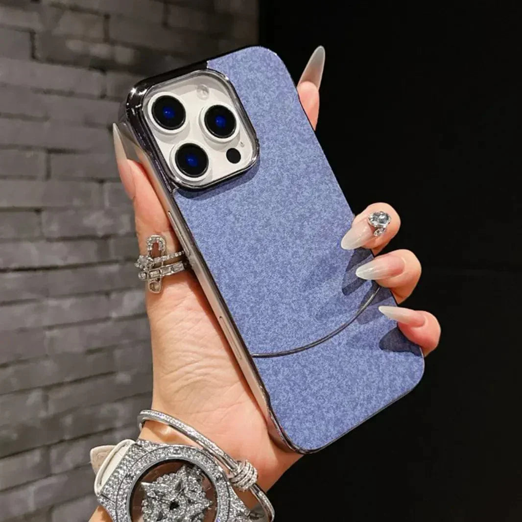 Frameless Shiny Hard Fabric Case for iPhone 14 iPhone 14 sierra blue Cases & Covers