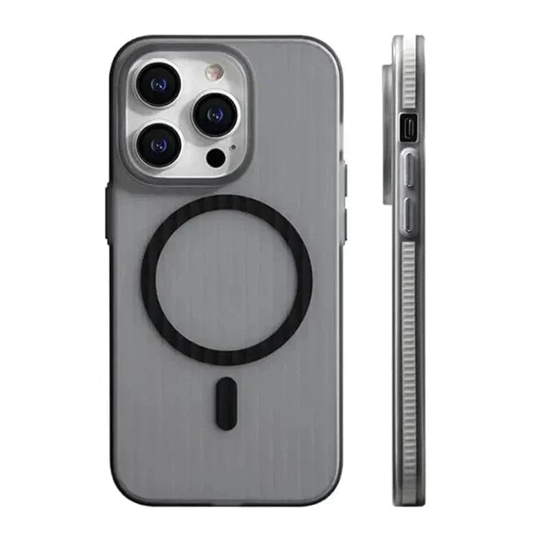 Fluted Texture Magsafe Matte Case for iPhone 15 Pro Max iPhone 15 Pro Max with magsafe smoke Cases & Covers