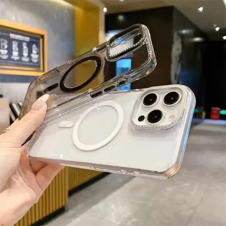Diamond Lens Crystal Clear Magsafe Hard Case for iPhone 16