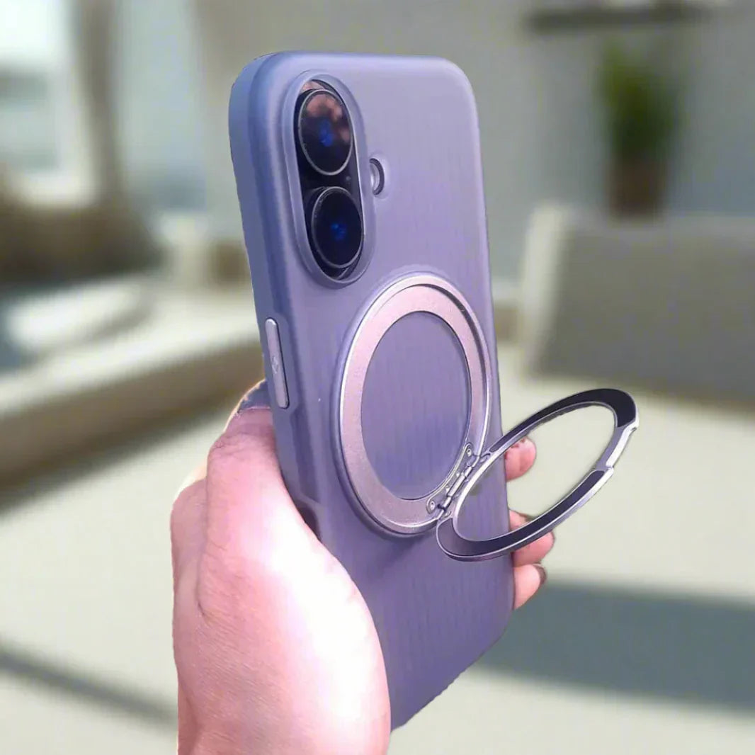 Fluted Texture Magnetic Kickstand Matte Case for iPhone 16 Plus Cases & Covers