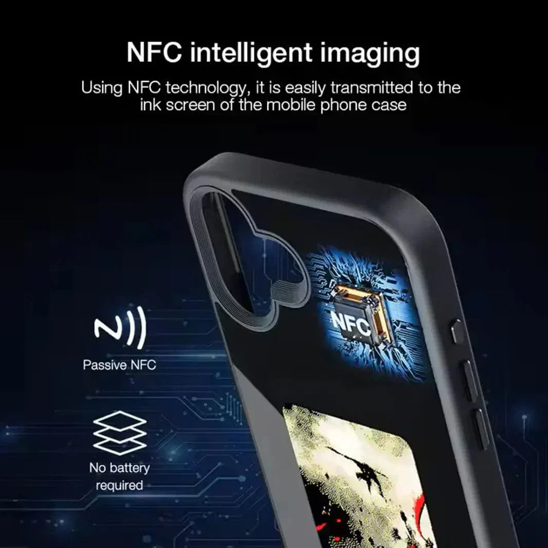 DIY E-Ink NFC Transmission PC Hard Case for iPhone 15 Pro Cases & Covers