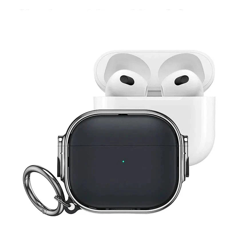 Chrome Eggshell Buffer Case with Side Locks for Apple Airpods