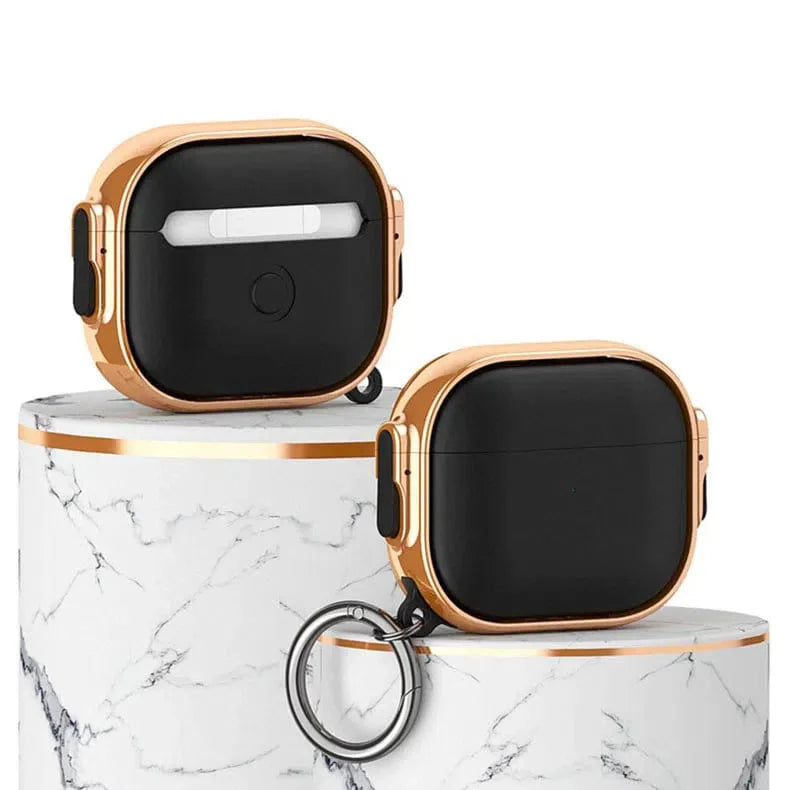 Chrome Eggshell Buffer Case with Side Locks for Apple Airpods