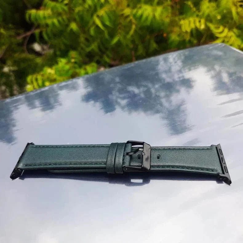 Classic Leather Texture Watch Band for Apple Watch Watch Bands 42mm | 44mm | 45mm | Ultra 49mm / Midnight Green