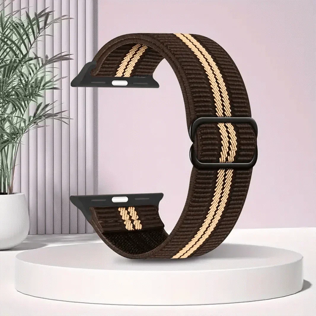 Nylon Soft Elastic Adjustable Band for Apple Watch 38 | 40 | 41 | 42mm S10 38 | 40 | 41 | 42mm S10 coco-brown Straps & Bands