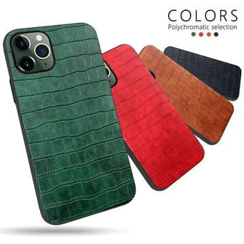 Crocodile Genuine TPU Leather Texture Hard Phone Back Case for Apple iPhone