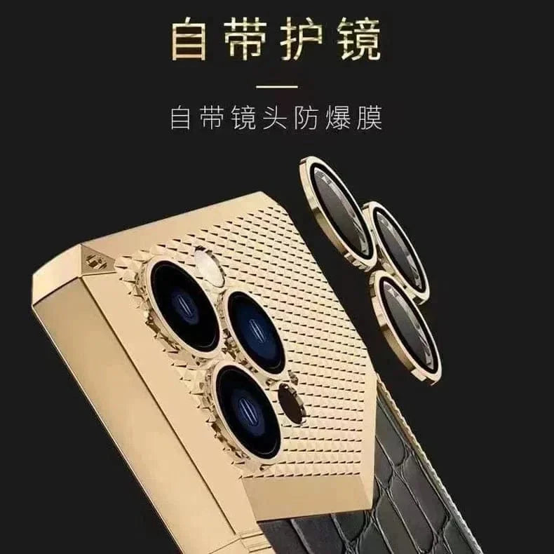 Crocodile Leather Pattern with Camera Lens Glass Soft TPU Case for iPhone 14