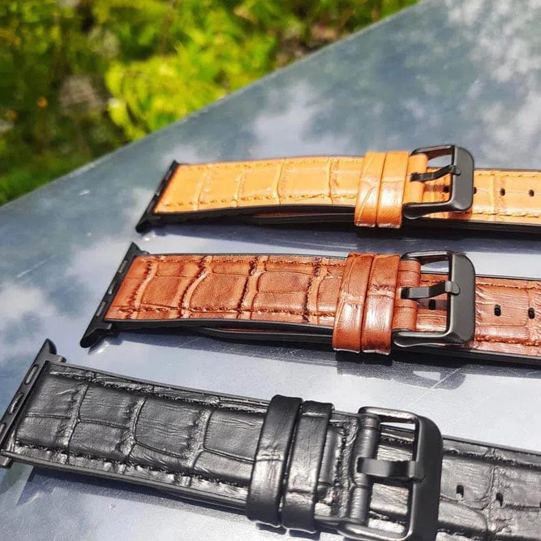 Crocodile Leather Texture Silicone Rubber Band for Apple Watch Watch Bands