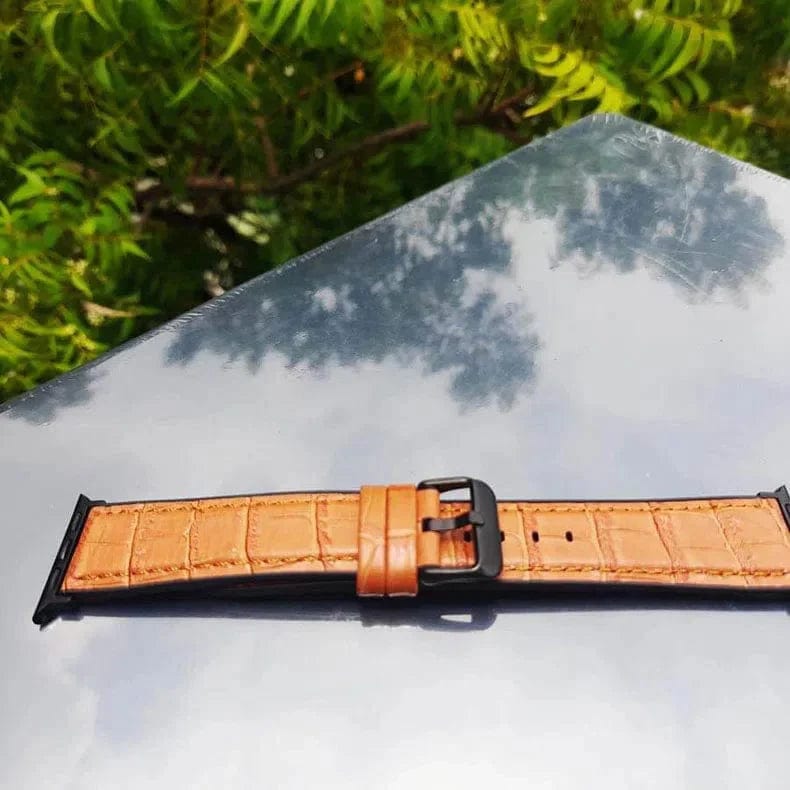 Crocodile Leather Texture Silicone Rubber Band for Apple Watch Watch Bands