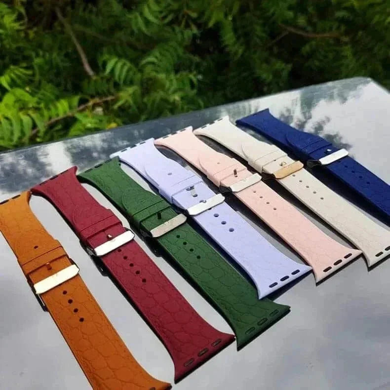 Crocodile Texture Silicone Soft Band for Apple Watch 42 | 44 | 45 | Ultra 49 | 46mm S10