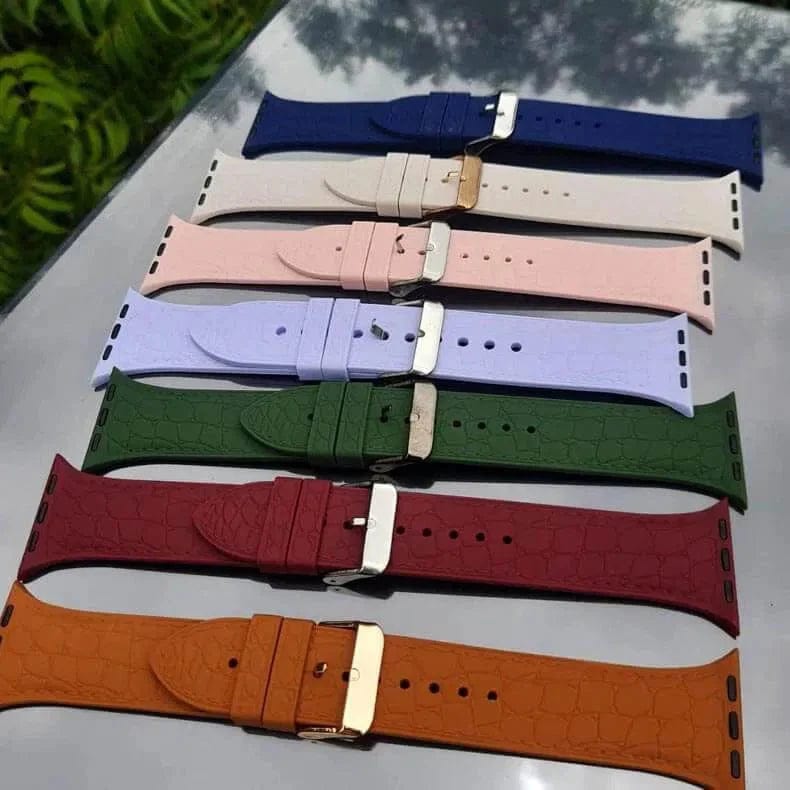 Crocodile Texture Silicone Soft Band for Apple Watch Watch Bands