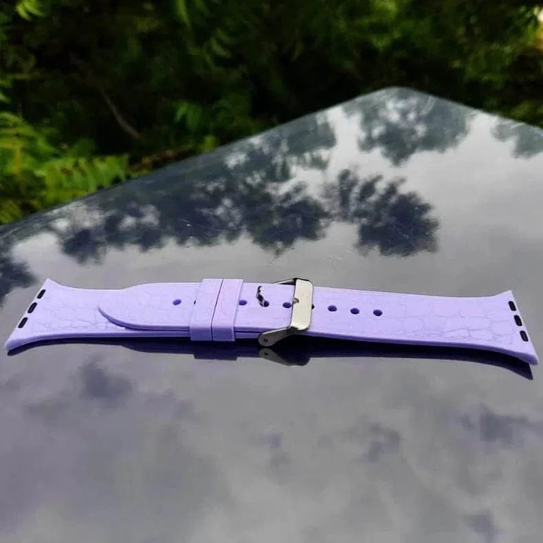 Crocodile Texture Silicone Soft Band for Apple Watch Watch Bands 42mm | 44mm | 45mm | Ultra 49mm / Lavender