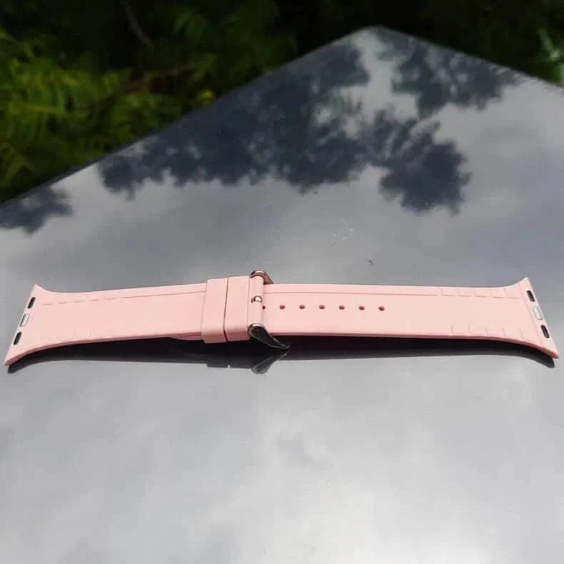 Crocodile Texture Silicone Soft Watch Band for Apple Watch