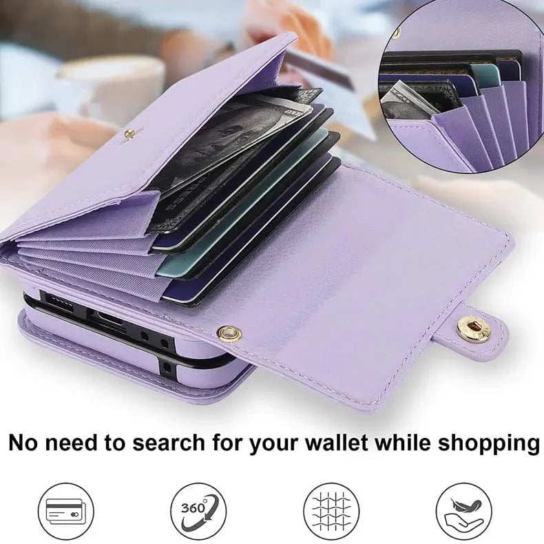 Crossbody Strap PU Leather Case for Samsung Z Flip6