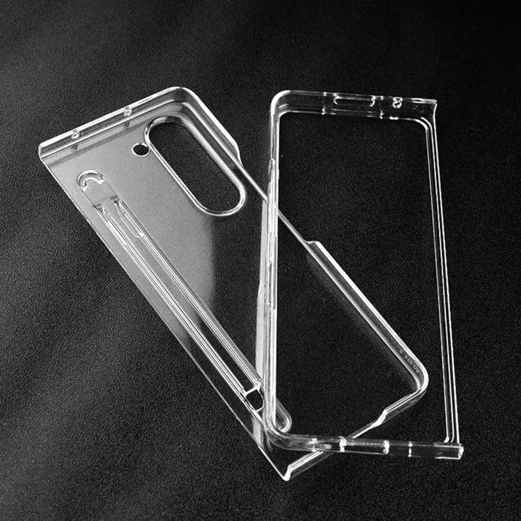 Crystal Clear Built-in Stylus Slot Hard PC Transparent Case with Pen for Samsung Z Fold7