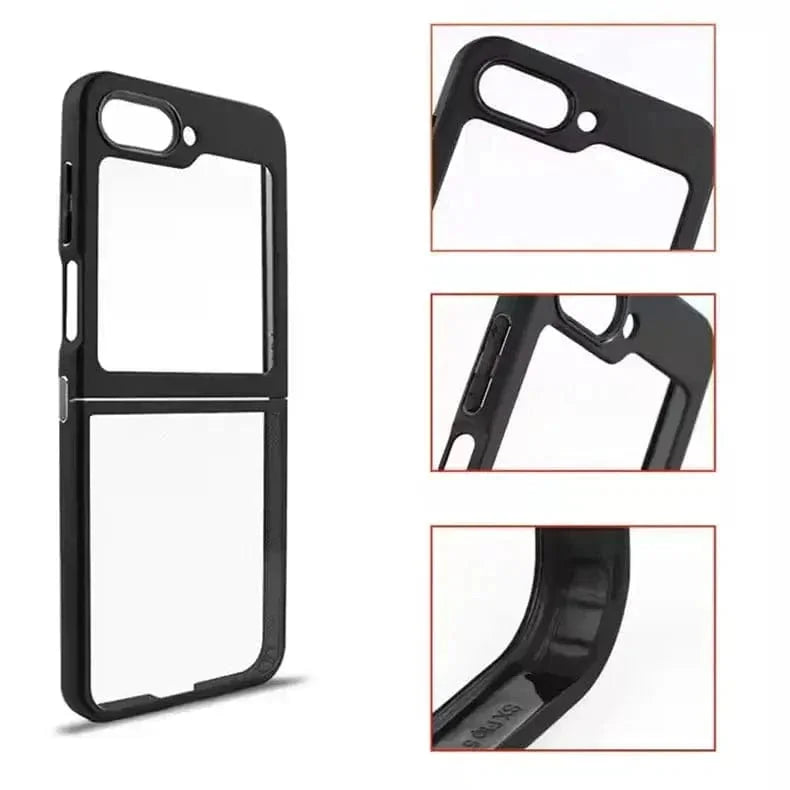 Crystal Clear Glossy Hybrid Matte Bumper Case for Samsung Z Flip5
