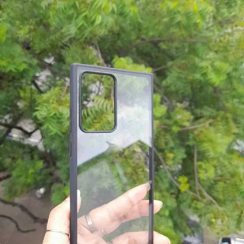 Crystal Clear Glossy Hybrid Matte Bumper Hard Case for Samsung S20 Plus