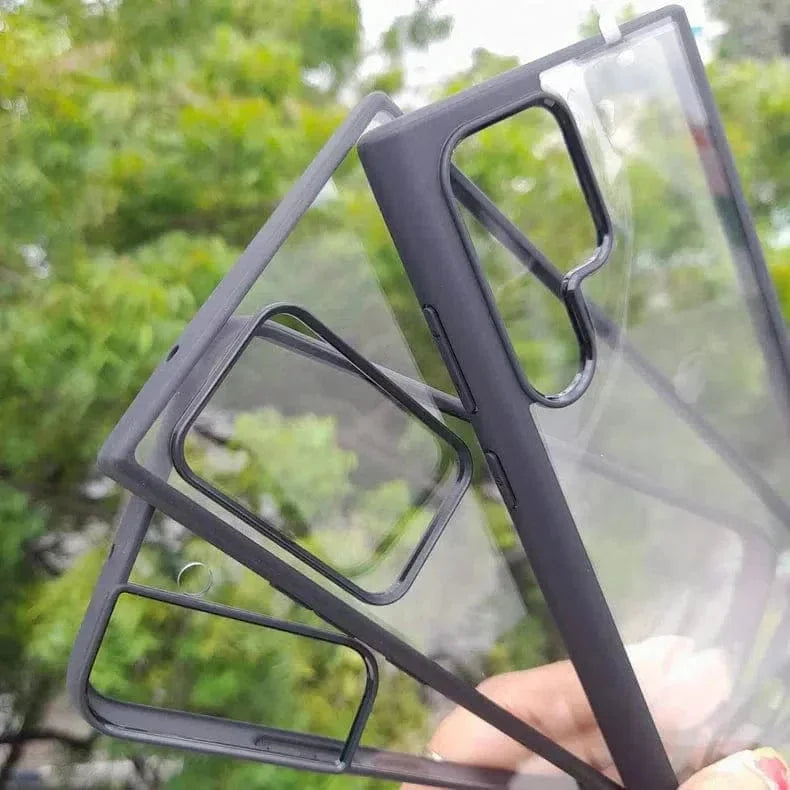 Crystal Clear Glossy Hybrid Matte Bumper Hard Case for Samsung S20 Plus
