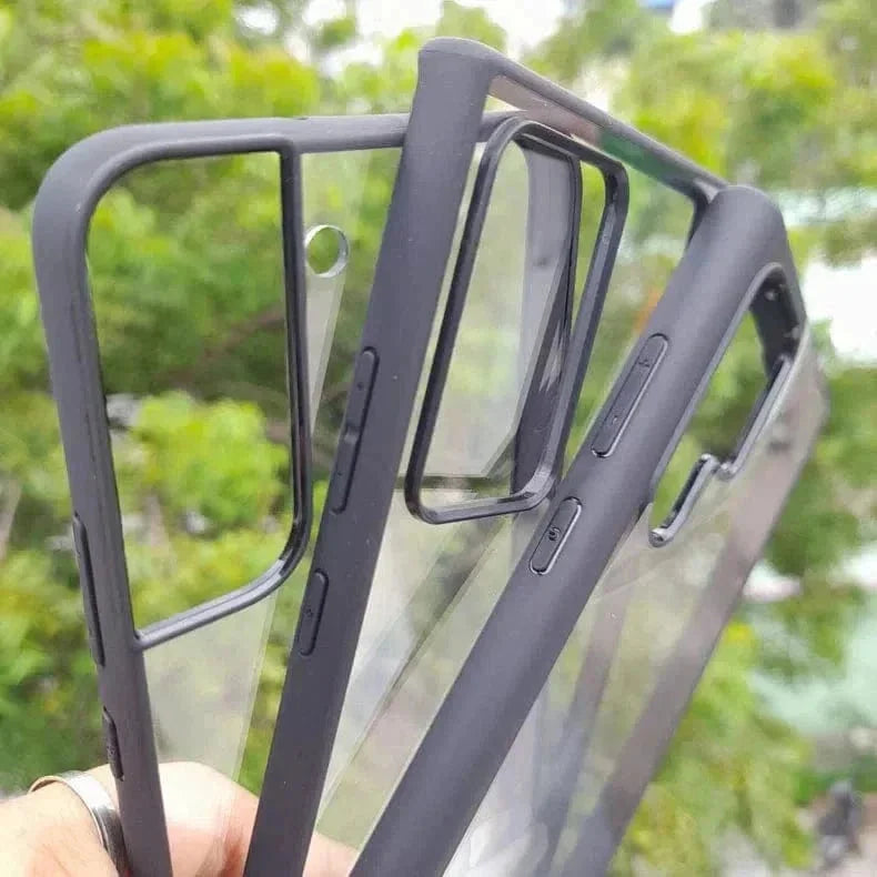 Crystal Clear Glossy Hybrid Matte Bumper Hard Case for Samsung S20 Plus