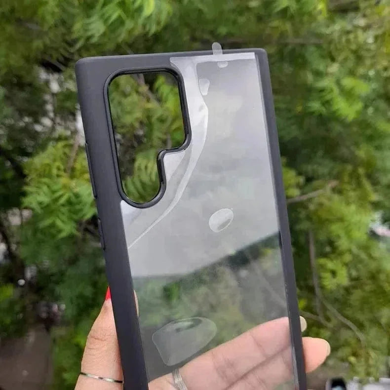 Crystal Clear Glossy Hybrid Matte Bumper Hard Case for Samsung S20 Plus