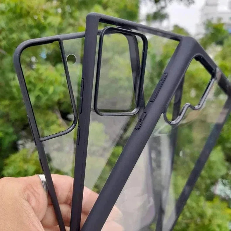 Crystal Clear Glossy Hybrid Matte Bumper Hard Case for Samsung S20 Plus