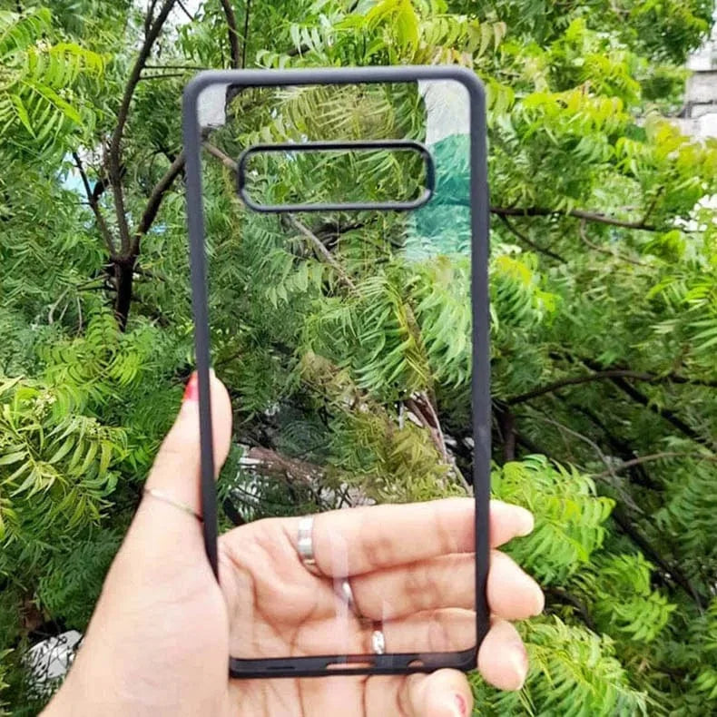 Crystal Clear Glossy Hybrid Matte Bumper Hard Case for Samsung S20 Plus