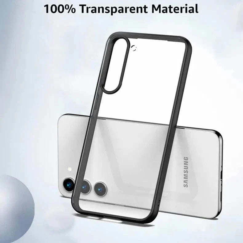 Crystal Clear Glossy Hybrid Matte Bumper Hard Phone Back Case for Samsung Galaxy