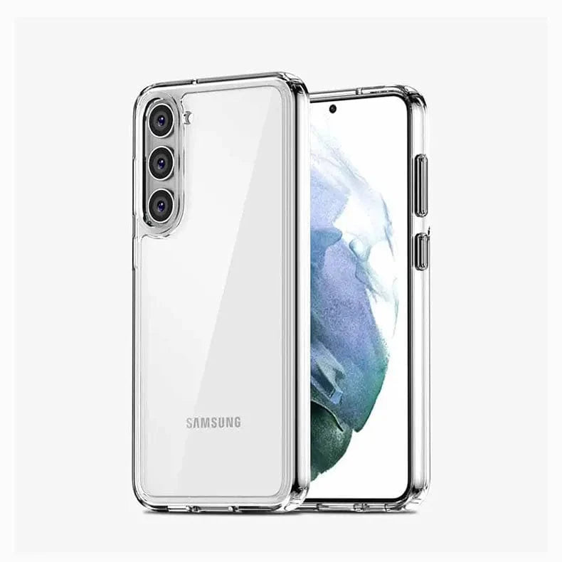 Crystal Clear Hard Back Soft TPU Edge Phone Back Case for Samsung Galaxy