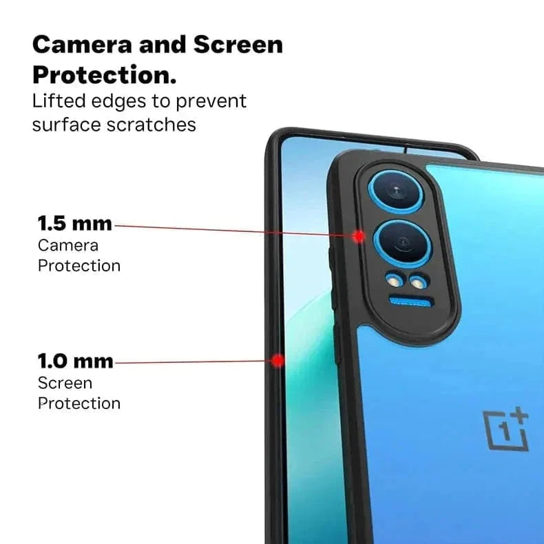 Crystal Clear Hybrid Matte Side Hard Case for OnePlus Nord CE 4 Lite