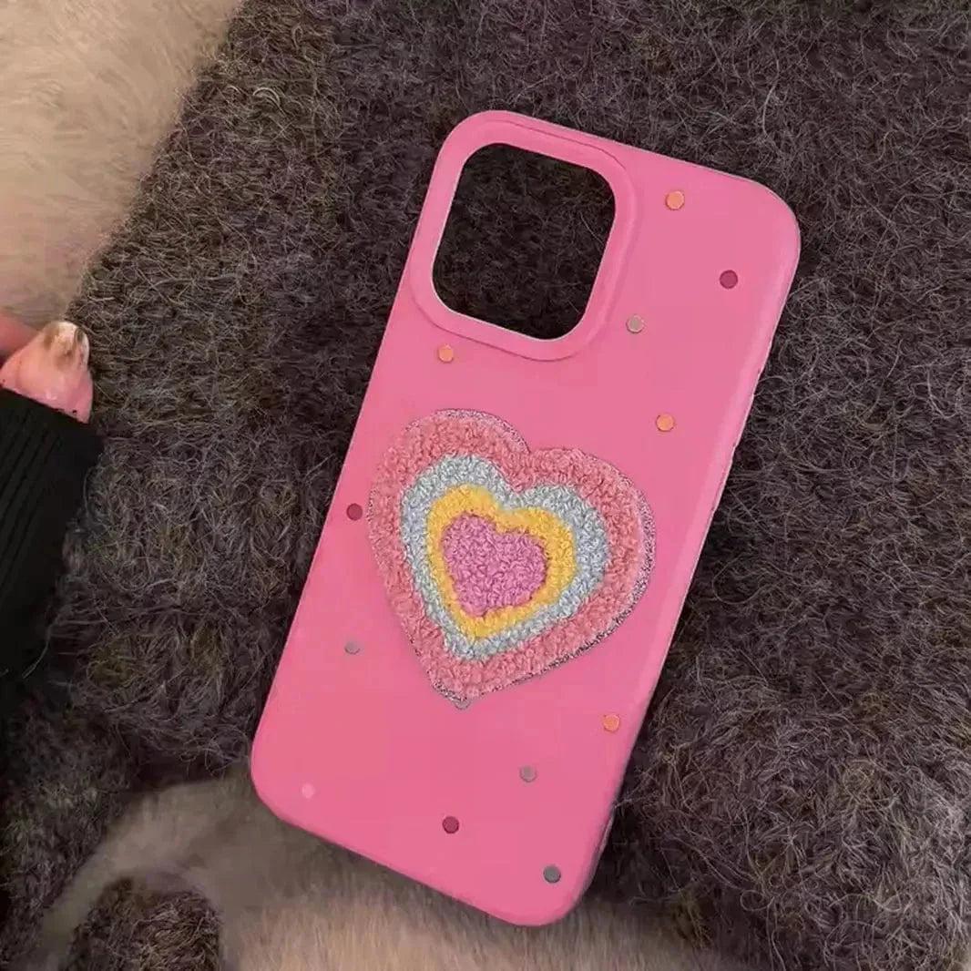 Cute 3D Embroidery Silicone TPU Case for iPhone 16