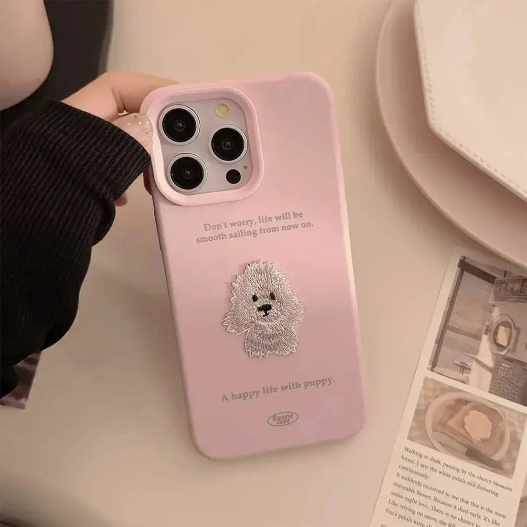 Cute 3D Embroidery Silicone TPU Case for iPhone 14 Pro
