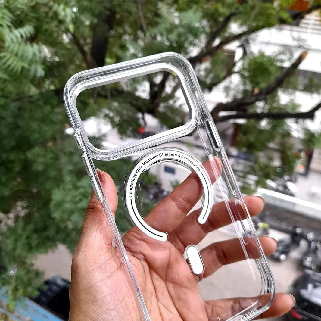 Cystal Clear Slim Metal Keys Magsafe Case for iPhone 17 Air
