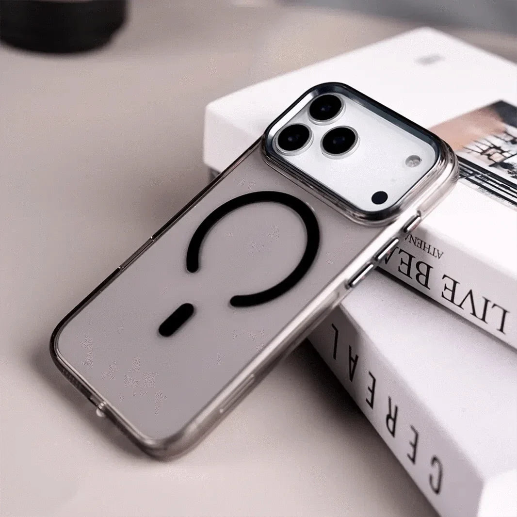 Cystal Clear Slim Metal Keys Magsafe Case for iPhone 17 Pro Max