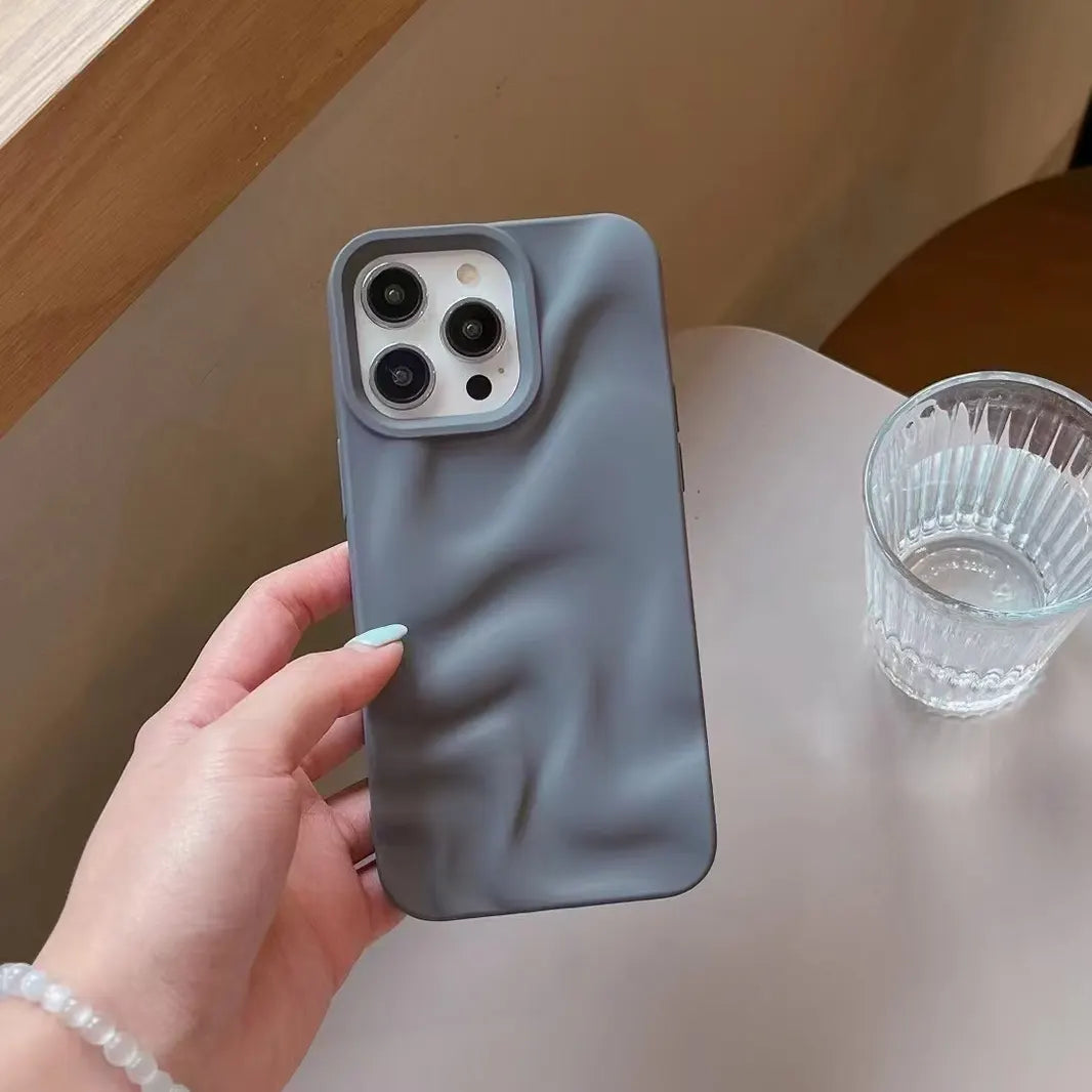 Water Ripple Pattern Silicone Soft Case for iPhone 15 Pro Max iPhone 15 Pro Max dark grey Cases & Covers
