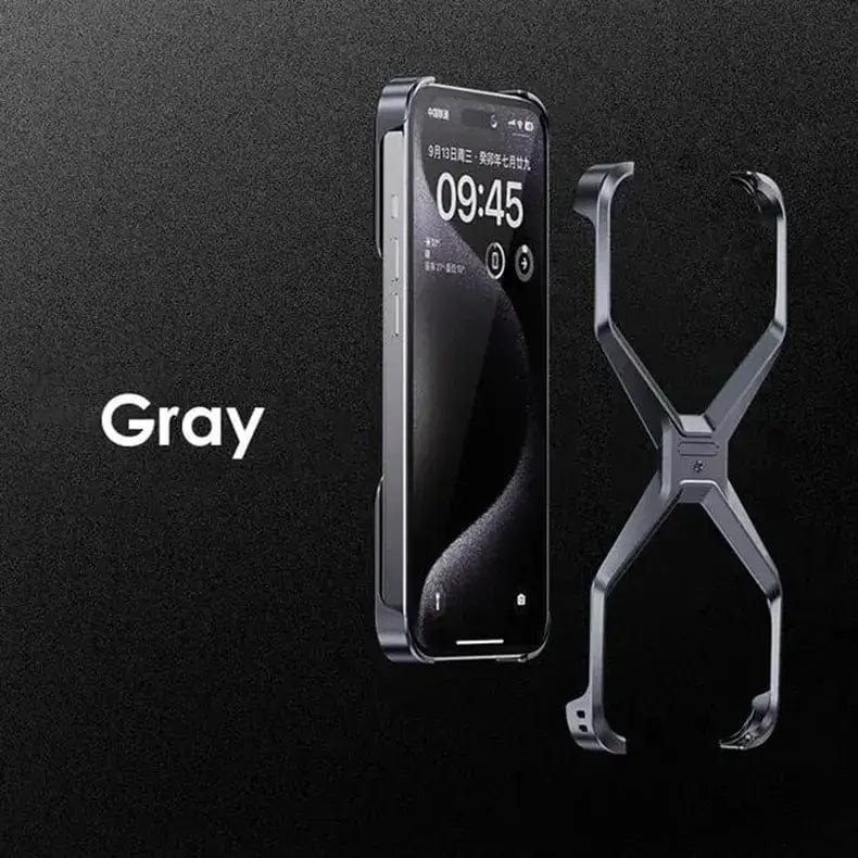 Detachable Metal Cool Alloy Bumper Frame for iPhone Back Cases iPhone 16 Pro Max / Titanium Grey