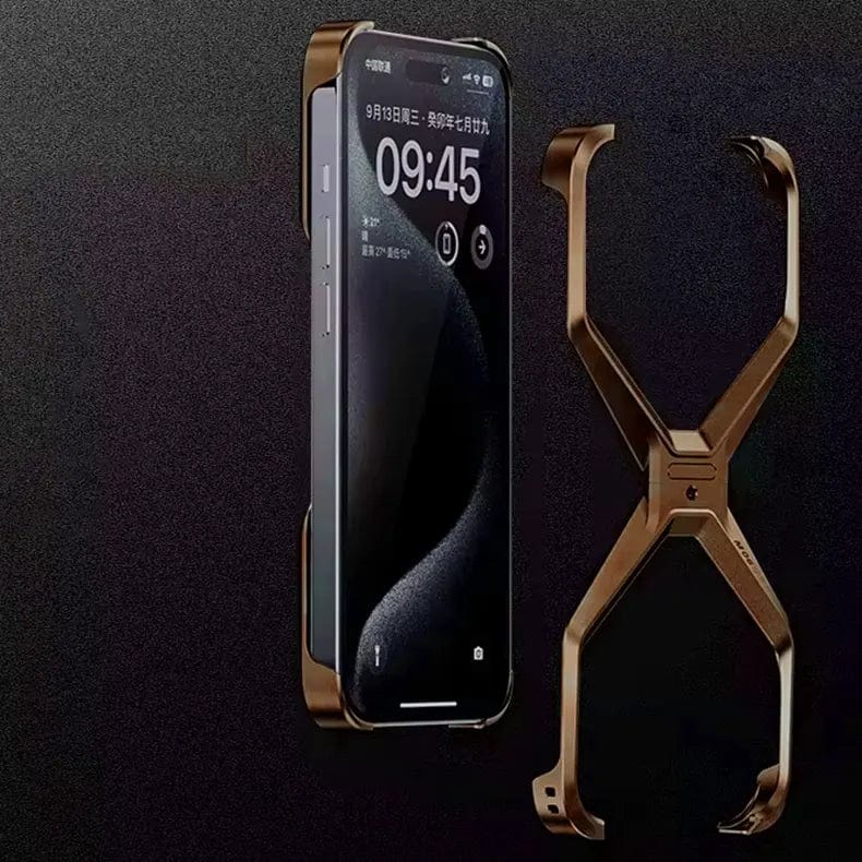 Detachable Metal Cool Alloy Bumper for iPhone 16 Pro Max Coffee Back Cases