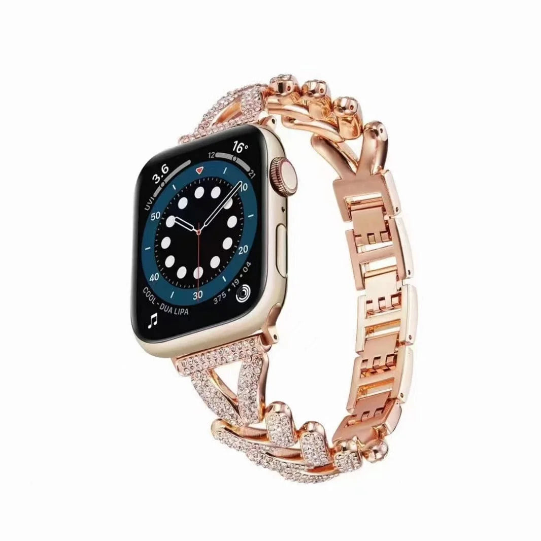 Diamond Bling Rhinestone Stainless Steel Band for Apple Watch 38 | 40 | 41 | 42mm S10