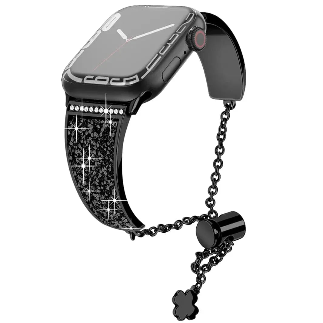 Diamond Bling Stainless Steel Cuff Bracelet for Apple Watch 42 | 44 | 45 | Ultra 49 | 46mm S10