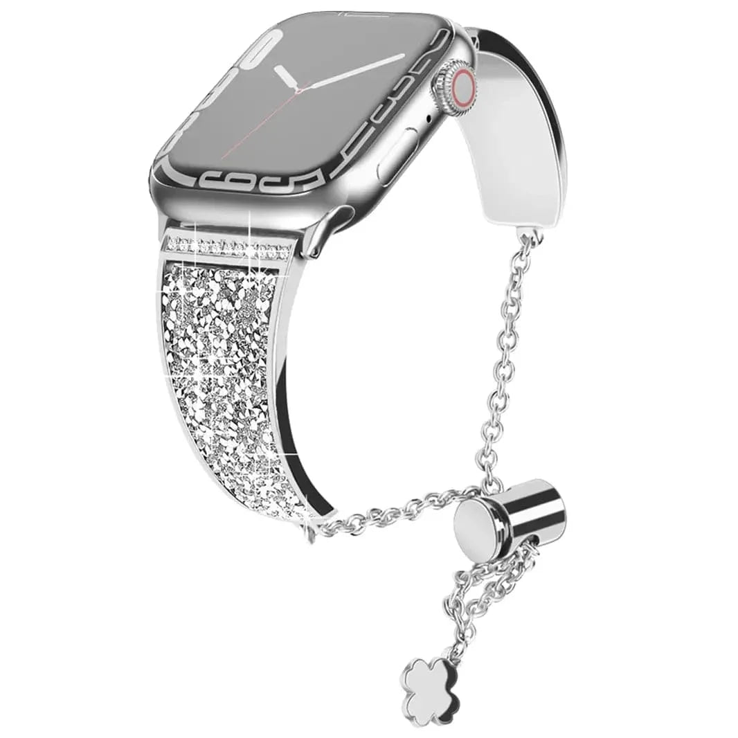 Diamond Bling Stainless Steel Cuff Bracelet for Apple Watch 38 | 40 | 41 | 42mm S10