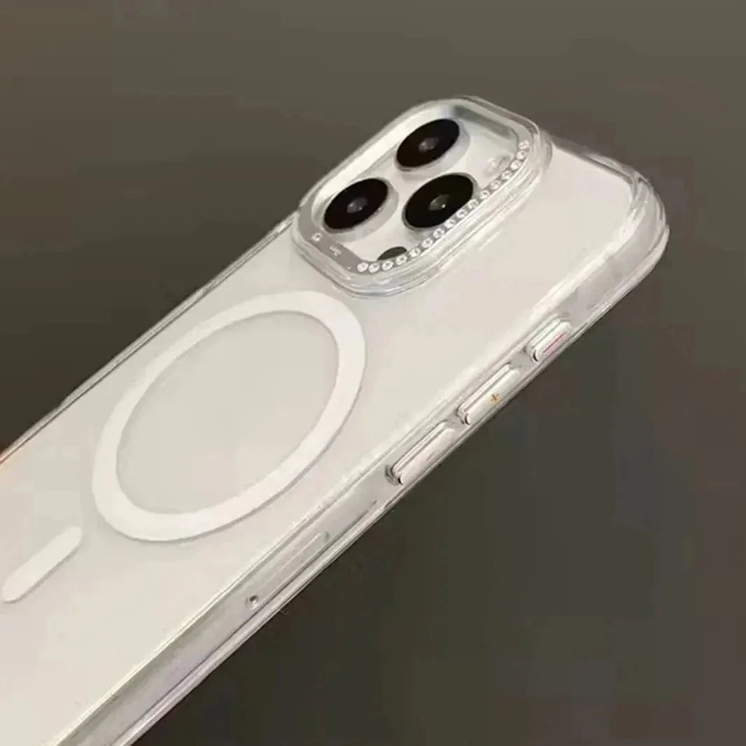 Diamond Lens Crystal Clear Magsafe Hard Case for iPhone 16