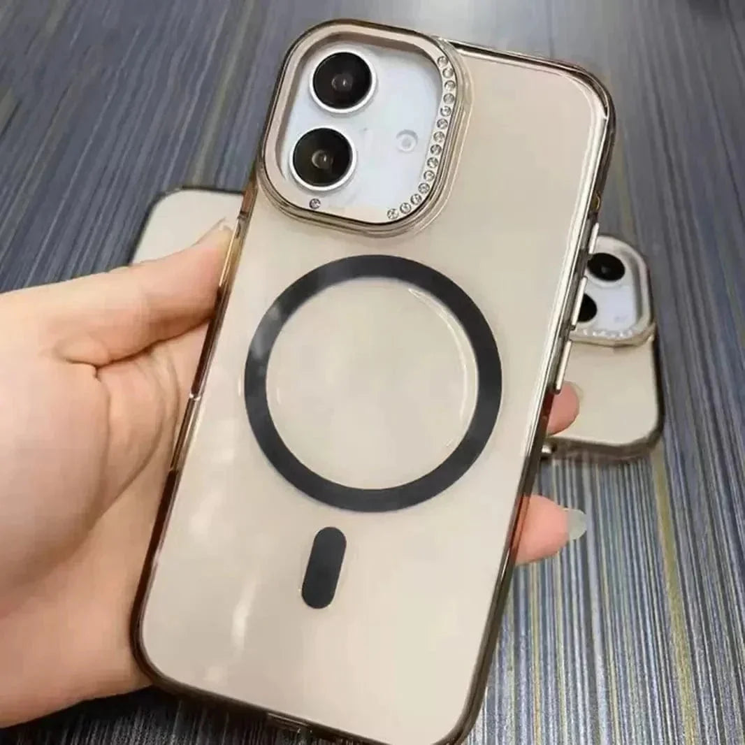 Diamond Lens Crystal Clear Magsafe Hard Case for iPhone 16 Plus