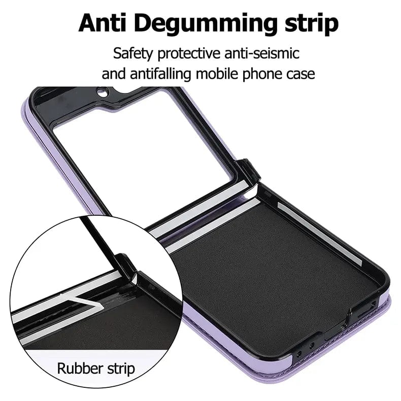 Diamond Style Leather Texture Hinge Protection Case for Samsung Galaxy Z Flip 6