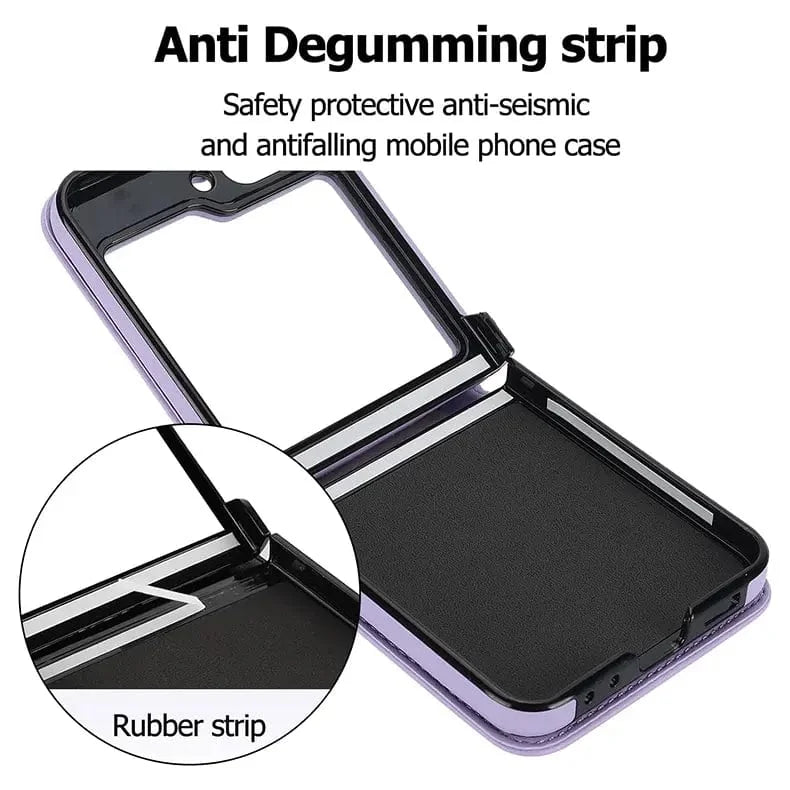 Diamond Style PU Leather Hinge Protection Case for Samsung Z Flip6