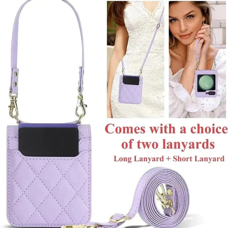 Diamond Style PU Leather Hinge Protection Case for Samsung Z Flip6