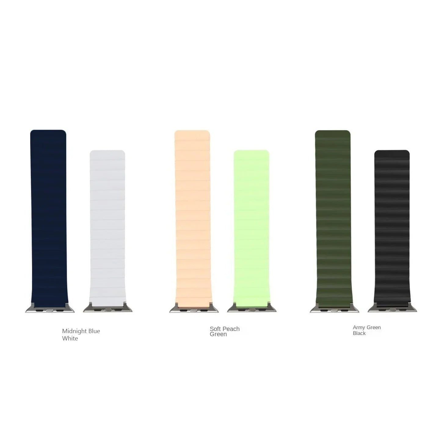 Double Sided Wearable Silicone Magnetic Loop Bands for Apple Watch 42 | 44 | 45 | Ultra 49 | 46mm S10